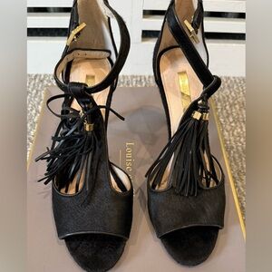 Louise et Cie Black Fringe Heels